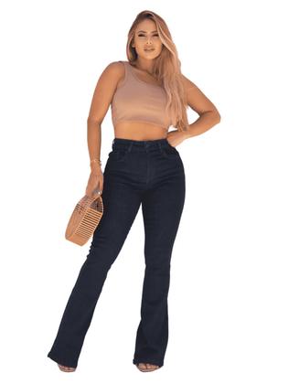 Imagem de Calça Biotipo Jeans Feminina Petit Flare Básica