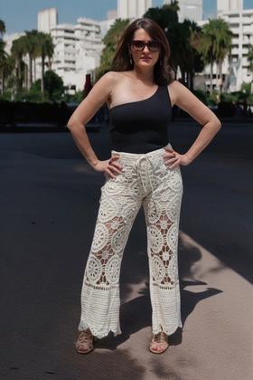 Imagem de Calça Boho Crochê Mandala Cósmica