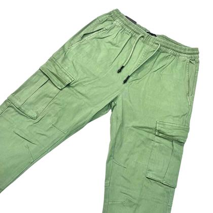 Imagem de Calça bolso cargo masculina de sarja jogger moderna slim