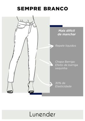 Imagem de Calça branca jeans feminina skinny sempre branco lunender 67317