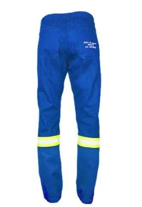 Imagem de Calça Brim Anti Chama NR 10 Refletiva Cor: Azul Royal CA:47307 -FORTLINE