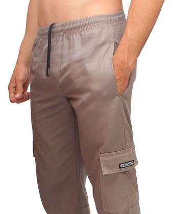 Imagem de Calça Brim Extra Plus Size Especial Conforto Elástico Cordão