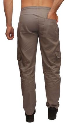 Imagem de Calça Brim Extra Plus Size Especial Conforto Elástico Cordão