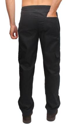 Imagem de Calça Brim Extra Plus Size Especial Conforto Elástico Cordão