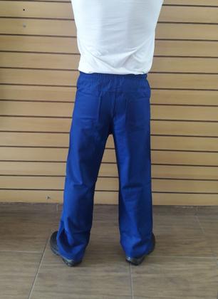 Imagem de Calça Brim Pesado Azul Elástico Total Uniforme Profissional
