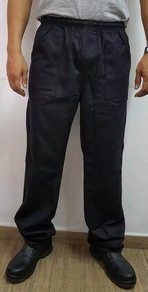 Imagem de Calça brim preta de trabalho sarja profissional mecânica indústria construção civil