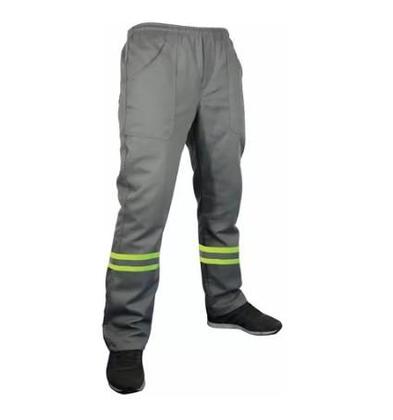 Imagem de Calça Brim Prof. Leve Elastico Total C/ Faixa Refletiva VD 5CM Cor: Cinza-THS