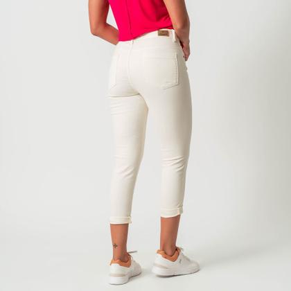 Imagem de Calça Capri Jeans Color Cintura Alta Branco Cru