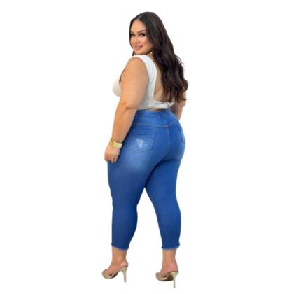 Imagem de Calça Capri Jeans Feminino Plus Size Modelo Curve 48 ao 64