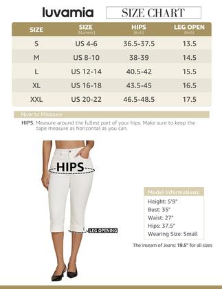 Imagem de Calça Capri luvamia, jeans casuais de verão, cintura alta, branca