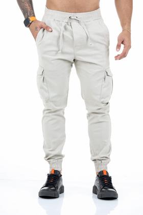 Imagem de Calça cargo jogger masculino sarja e jeans coloridas com elástico pronta entrega top