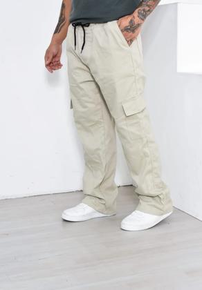 Imagem de CALÇA CARGO MASCULINA COM ELASTANO E CORDÃO NA CINTURA BEGE,JEANS CLARO Escuro ,