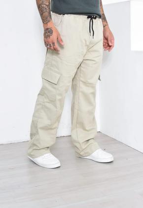 Imagem de CALÇA CARGO MASCULINA COM ELASTANO E CORDÃO NA CINTURA BEGE,JEANS CLARO Escuro ,