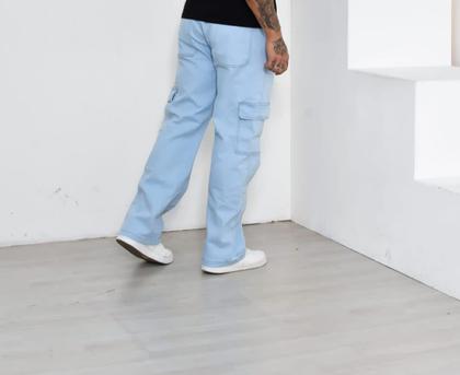 Imagem de CALÇA CARGO MASCULINA COM ELASTANO E CORDÃO NA CINTURA BEGE,JEANS CLARO Escuro ,