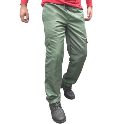 Calça Cargo Tactel Masculina Bolsos Trabalho Uniforme - Main Image