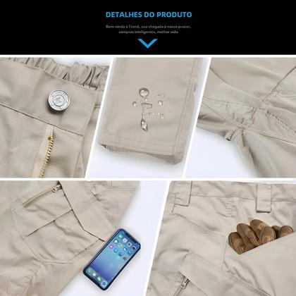 Imagem de Calça Cargo Tática Masculina Slim Fit - Com Vários Bolsos Elásticos - Até 5XL