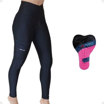 Imagem de Calça Ciclismo Feminina Befast Forro Gel Cós Alto Bike Mtb