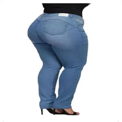 Imagem de Calça Cigarrete Hiper Destroyed Azul Claro Plus Size Shyro's