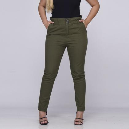 Calça Clochard de Sarja Feminina Cintura Alta 7921 - Macaw Imagem de Calça Clochard de Sarja Feminina Cintura Alta 7921