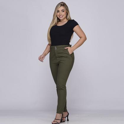 Calça Clochard de Sarja Feminina Cintura Alta 7921 - Macaw Imagem de Calça Clochard de Sarja Feminina Cintura Alta 7921