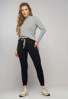 Imagem de Calça Comfy Jogger Com Faixa Lateral Moletinho Preta Salvatore Fashion