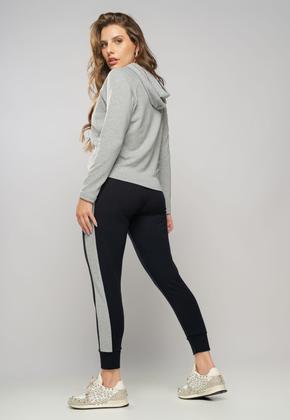 Imagem de Calça Comfy Jogger Com Faixa Lateral Moletinho Preta Salvatore Fashion