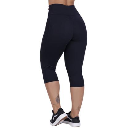 Imagem de Calça Corsário Feminina Bolso Suplex Poliamida Alta Compressão