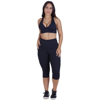 Imagem de Calça Corsário Feminina Bolso Suplex Poliamida Alta Compressão