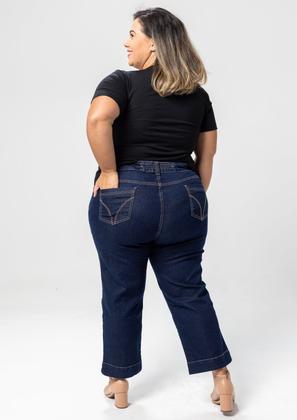 Imagem de Calça Corsário Pau a Pique Básica Jeans Escuro