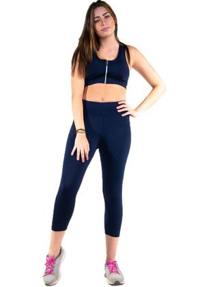 Imagem de Calça Corsário Suplex Cintura Alta Feminina Suplex Com Elastico No Cós