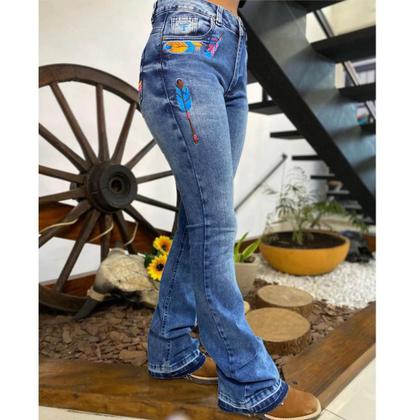 Imagem de Calça Country C/ Bordados e Jeans Reforçado Premium C/ Lycra
