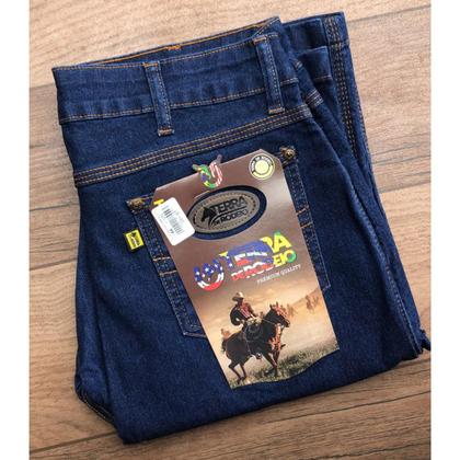 Imagem de Calça Country Cós Alto Jeans C/ Detalhe Bordado Barra Larga