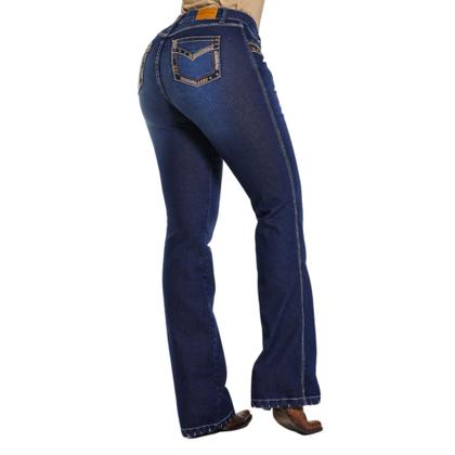Imagem de Calça Country Feminina Jeans Flare Premium PLUS SIZE Destroyed Com Bordado No Bolso Traseiro - Rodeo Farm