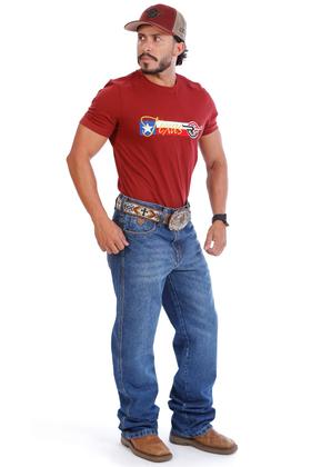 Imagem de Calça Country Masculina Jeans PLUS SIZE Balão Bordado Ocre - Rodeo Farm