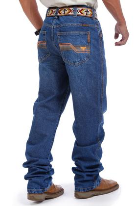 Imagem de Calça Country Masculina PLUS SIZE Bordado Laranja Neon - Rodeo Farm