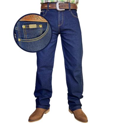 Calça Country Masculina Tradicional Reta Jeans C/ Lycra Agro