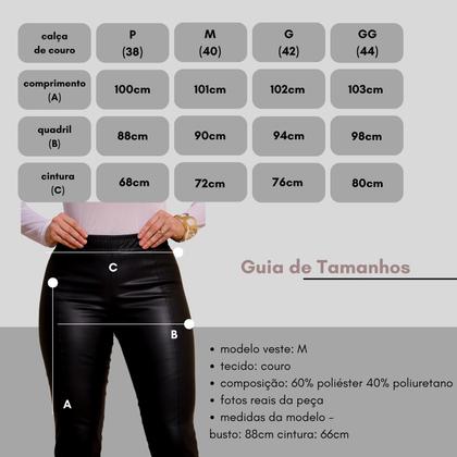 Imagem de Calça Couro Jogger Feminina Cintura Alta Estilosa Preta