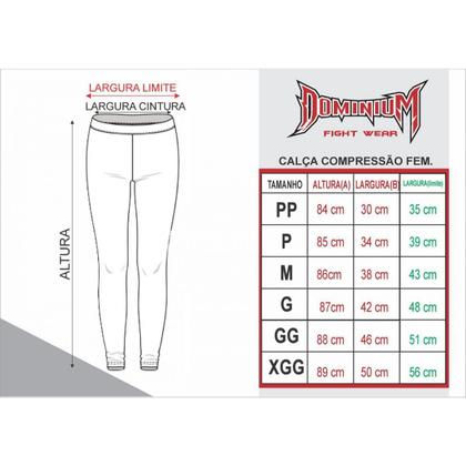 Imagem de Calça de Compressão Térmica Feminina Jiu Jitsu - 2482R - Pre/Ros