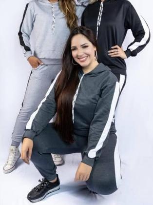 Imagem de Calça de moletom jogger bolso feminina com faixa e punho P ao GG Qualidade Dalri