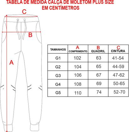 Imagem de Calça de Moletom Moletinho Unissex Plus Size