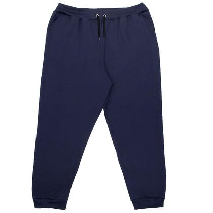 Imagem de Calça De Moletom Plus Size Unissex Azul Com Bolso Lateral Treino Quentinha G1 ao G5