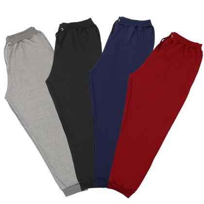 Imagem de Calça De Moletom Plus Size Unissex Bordo Com Bolso Lateral Treino Quentinha G1 ao G5