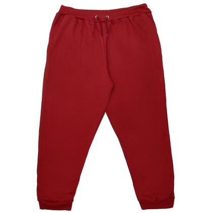 Imagem de Calça De Moletom Plus Size Unissex Bordo Com Bolso Lateral Treino Quentinha G1 ao G5