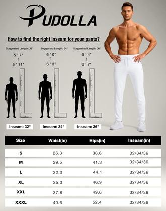 Imagem de Calça de moletom Pudolla Tall Men com costura interna 32/34/36 cm com bolsos com zíper