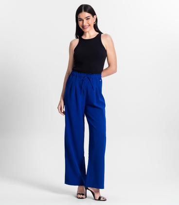 Imagem de Calça De Viscose Rajada Feminina Endless Azul