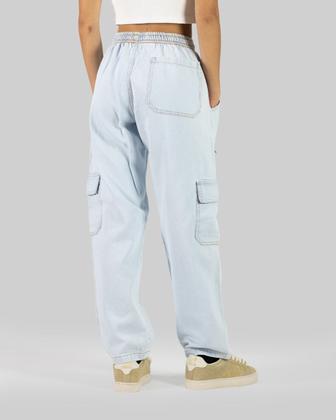 Imagem de Calça DR7 Street Cargo Feminina  Big - Jeans Claro