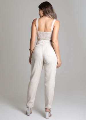 Imagem de Calça em Linho Social Original Sawary Cintura Alta Alfaiataria