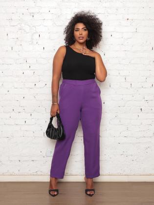 Imagem de Calça Feminina Alfaiataria Clássica Elegante Com Elástico Modelo Premium