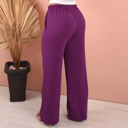 Imagem de Calça Feminina Alfaiataria Estilo Pantalona Básica Com Bolso