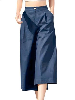 Imagem de Calça Feminina Cintura Alta e Perna Larga - Estilo Coreano Casual para Verão